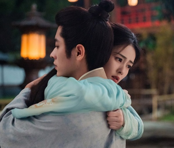 romance scene between Bai Lu and Cheng Lei in The First Jasmine